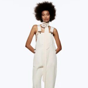 NWT Zara The Maya Dungaree/Overalls in Ecru. Size Medium.